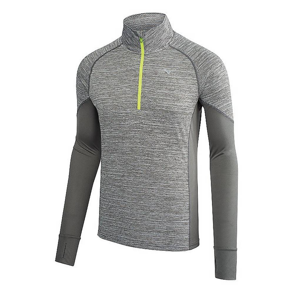 Mizuno Men's Alpha Long Sleeve Half Zip Tops Grey (421583-OXY)